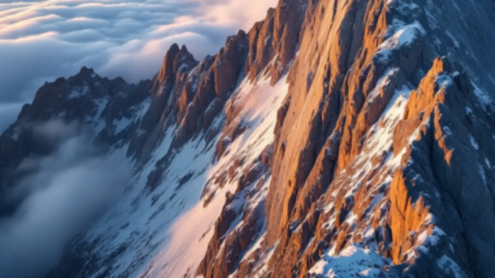 A long rock ridgeline receding into dawn haze, the route ApexLend carries a $100 – $5,000 loan request along